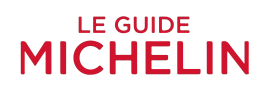 Logo du Guide Michelin en texte rouge sur fond blanc
