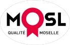Logo MOSL avec un ruban rouge et l'inscription "Qualité Moselle" en dessous