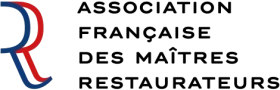 Logo de l'Association Française des Maîtres Restaurateurs avec les lettres "AF" stylisées en rouge et bleu